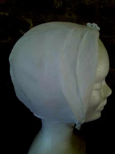 N11 Ancienne Coiffe de communiante batiste XS VINTAGE 50 60 Veil Communion cap - Imagen 1 de 8