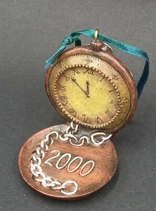 Resin Faux Pocket Watch Christmas tree Ornament marked 2000 - Picture 1 of 5