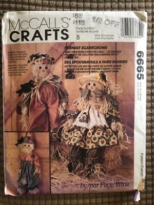 McCall's Craft 6665 Friendly Scarecrows Home Decor Pattern Uncut - Image 1 of 4