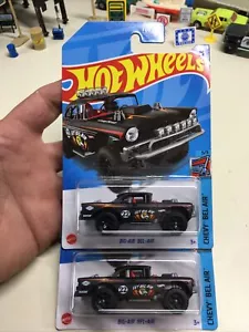 Hot Wheels Chevy Bel-Air Big-Air Bel-Air Black Lot Of 2 (65) - Picture 1 of 7