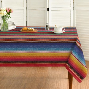 Mexico Tablecloth 60X84 Inch Square, Halloween Cinco De Mayo Fiesta Colorful Str - Picture 1 of 6