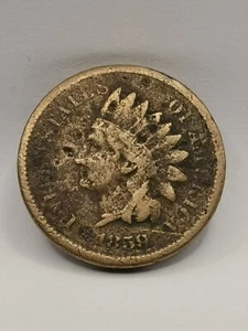 1 CENT INDIAN HEAD 1859 USA / TETE D'INDIEN - Imagen 1 de 3