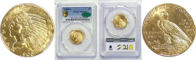 Oro indio 1908-S $5 graduación profesional MS-64+ CAC Foto 1 de 3