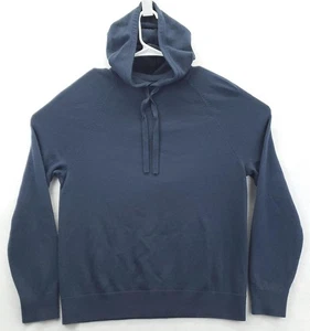 Banana Republic Sweater Mens Large Blue Merino Wool Hoodie Pullover Knit - Picture 1 of 10