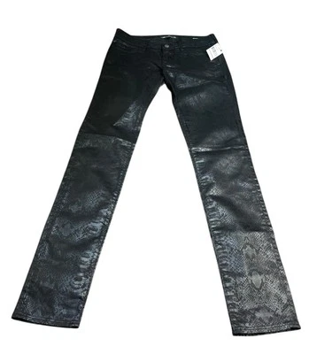 Jeans Mavi Serena tiro bajo súper ajustados talla 27x31 negro estampado de serpiente NUEVO Foto 1 de 4