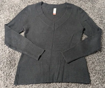 No Boundaries Sweater Women's L/G (11-13) Black V Neck Long Sleeve Light Weight - Image 1 of 4