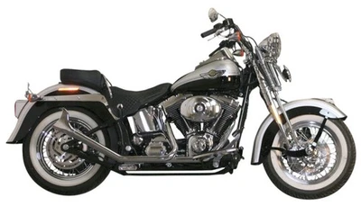 Bassani Chrome True Duals 33" Fishtail Exhaust 1989-2017 Harley Softail 1S26E-33 - Image 1 of 4