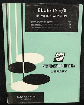 Blues In 6/8 Sheet Music Score Book by Milton Weinstein Symphony Orchestra - Image 1 of 4