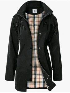 Damen Regenjacke, Trenchcoat, Allwetterjacke mit Kapuze Gr. M - Bild 1 von 9