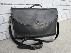Vintage Coach 5265 schwarze Leder Aktentasche Messenger Bag - Made in USA, 1995 - Bild 1 von 16