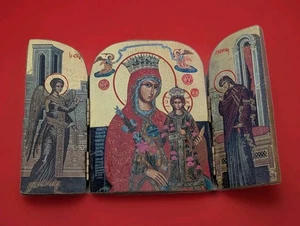 Religiöses Triptychon aus Holz - Zweiköpfiger Adler, zweiköpfig - Bild 1 von 4
