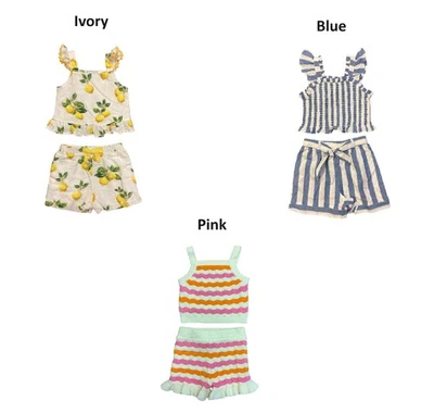 Conjunto Top y Corto Ligero de 2 Piezas Ediciones Raras Niño Pequeño Juvenil Niña, S920 Foto 1 de 3