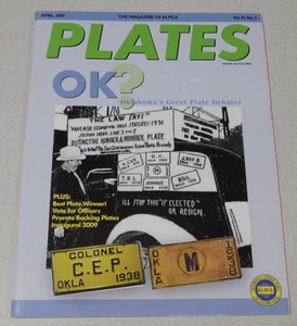 ALPCA PLATES magazine April 2009 Oklahoma license plates - Picture 1 of 1