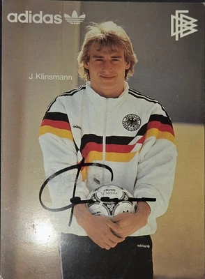 Jürgen Klinsmann seltene handsignierte DFB Autogrammkarte Satzkarte DFB - Bild 1 von 2