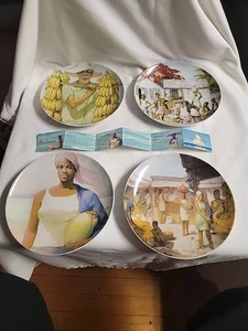 Arte De Cafe Plutarco ANDUJAR Decorated Plates Set Of 4 ~Dominican Republic - Picture 1 of 7