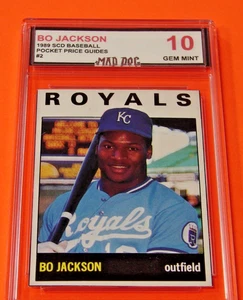 BO JACKSON****1989 SCD Pocket GUIDE-----ROYALS---GEM Mint 10***Mad Dog GRADED - Picture 1 of 2