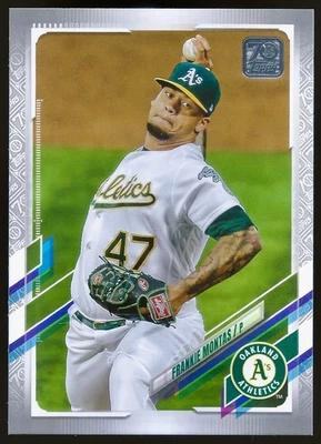 2021 Topps Update Platinum Anniversary Frankie Montas Parallel #US154 #'d 67/70 - Image 1 of 2