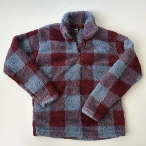 Eddie Bauer Womens Faux Fur 1/4 Zip Sweater Sherpa Fleece Pullover Fall Size XS - Picture 1 of 10