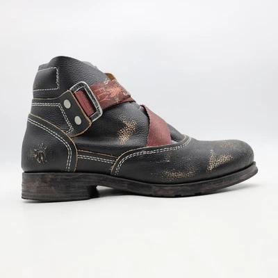 Fly London Saji Mujer UE Talla 39 Negro Envejecido Botines Foto 1 de 4