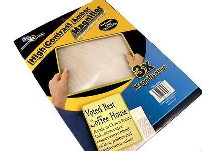 HIGH CONTRAST AMBER MAGNIFIERS 3X MAGNIFICATION A4 TYPE  - Image 1 of 2