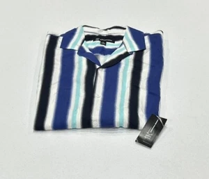 Inc International Concepts Men's Horizon Stripe Camp Shirt, Navy Comb, Size XS - Picture 1 of 4