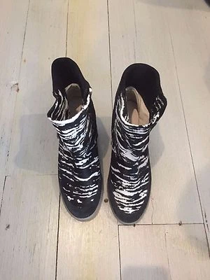 Isabel Marant зебра икры волос и замши скрытый на танкетке ботинок, 37, новый - Изображение 1 из 4