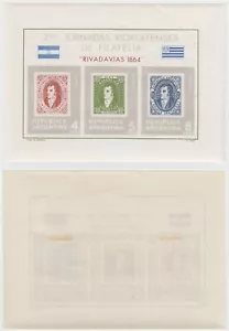 ARGENTINA 1966 Sc 794 FIVE SOUVENIR SHEETS WITH FOUR PROOFS IN UNISSUED COLORS - Picture 1 of 5