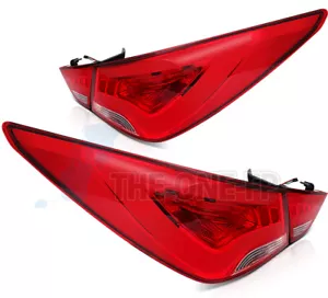 Taillights Assembly Fits Hyundai Sonata 2011-2014 Pair Red Tint Housing Rear New - Picture 1 of 8