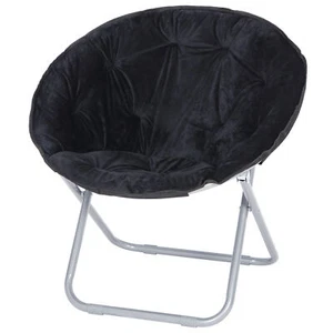Moon Saucer Chair Seat Stool Soft Folding Sofa Oversized Black Home Living Room - Picture 1 of 18