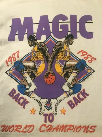 Vintage 1988 Magic Johnson LA Lakers Back-To-Back Nba Shirt Vintage Men Gift Tee Cover