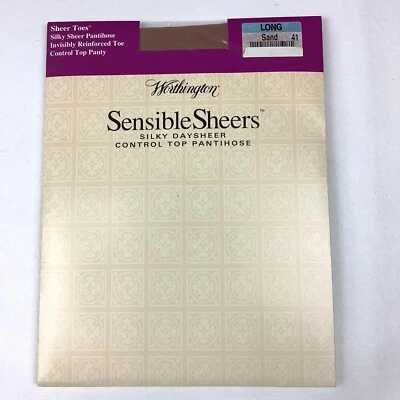 Worthington Sensible Sheers Panty Pantihose JC Penney Control Top Long Sand 41 Foto 1 de 4