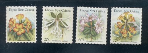 Papua New Guinea #703-06 (1989 Rhododendrons flowers) VFMNH CV $4.50 Cover