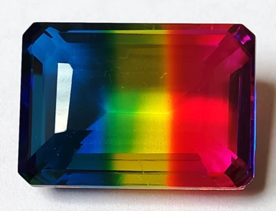 AAA+ Large Bi-Color Tourmaline 95.90 Ct. Emerald Cut Gemstone Gift for Women/Her - Image 1 of 4