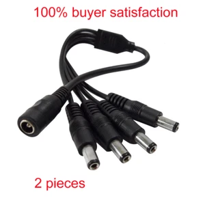 2 piezas cable divisor de alimentación de CC 1 a 4 piezas para cámara de CCTV, 1 hembra a 4 machos - Imagen 1 de 1