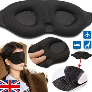 Soft 3D Padded Blindfold Blackout Eye Travel Relax Sleep Aid Shade Cover - Picture 1 of 8