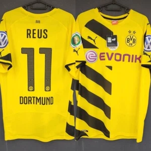 NWT REUS 11 L Borussia Dortmund 2014 15 Home DFB-Pokal TRIKOT   Shirt Jersey - Picture 1 of 11