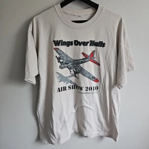 Wings Over Halls Air Show Sep. 2010 Cut Tag Size XL Tan Short Sleeve Shirt - Picture 1 of 7