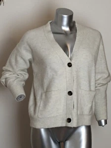 Cardigan maglione Banana Republic lana avorio/alpaca nuovo con etichette PICCOLO bottone davanti - Foto 1 di 7