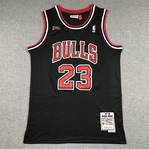 BLACK 1997-98 Final Michael #23 Jordan Chicago Bulls Men's Jersey Cover