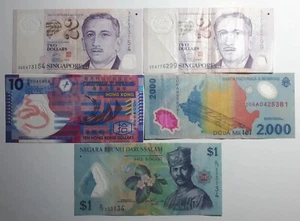 World plastic banknotes. ×5 Collectable condition. - Picture 1 of 7