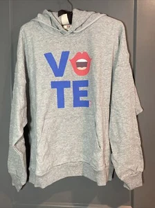 Levi's Vote Gray Graphic Pullover Hoodie Sweatshirt Women's Size Medium - Picture 1 of 8