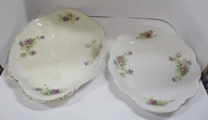 2 Vintage WS George Purple Iris Pattern Platters - Picture 1 of 13