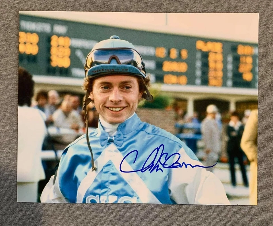 JOCKEY-CHRIS McCARRON AUTÓGRAFO 8x10 RETRATO FOTO CARRERAS DE CABALLOS #2 Foto 1 de 1