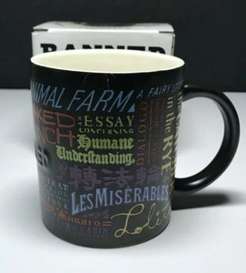 Coffee Mug of Banned Books Naked Lunch, Catcher in the Rye, Lolita, etc in GC - Picture 1 of 12
