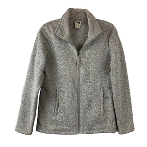 The North Face Women’s Fleece Jacket Heather Gray Mock Neck Full Zip Pockets S - Picture 1 of 12