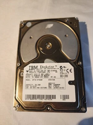 IBM DPTA-373420 HDD 34.2GB Vintage Deskstar Hard Drive (Emptied)  - Image 1 of 4