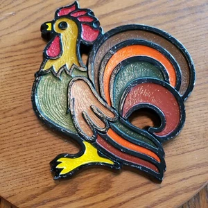 Gallo de tiza vintage Angeli Artcraft Products 1973 con percha de metal - Imagen 1 de 6