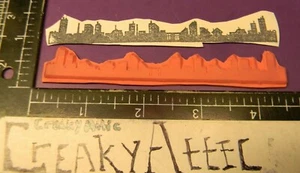 CITYSCAPE BUILDINGS LONG SCENE SOLID 1 RUBBER STAMP UNMOUNTED CREAKYATTIC - Picture 1 of 2