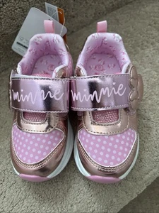 NWT Disney Minnie Mouse Toddler Girls 9 Slip On Sneakers -Pink - Light Up Sole - Picture 1 of 6