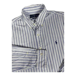 Ralph Lauren Custom Fit Vertical Stripes Oxford Shirt Button Down Men’s M Pony - Picture 1 of 11
